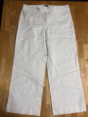 Gap White Straight-Leg Cropped Pants